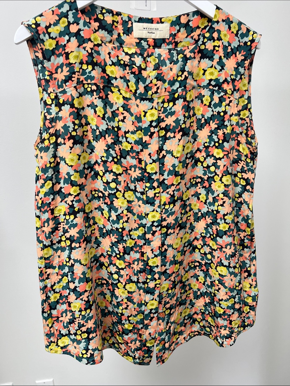 Weekend Max Mara Silk Floral Sleeveless Blouse